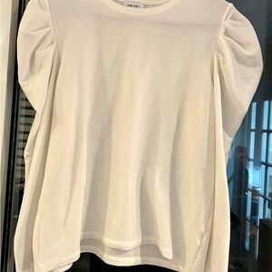 Nine West Women's Cream Puff Sleeve Blouse